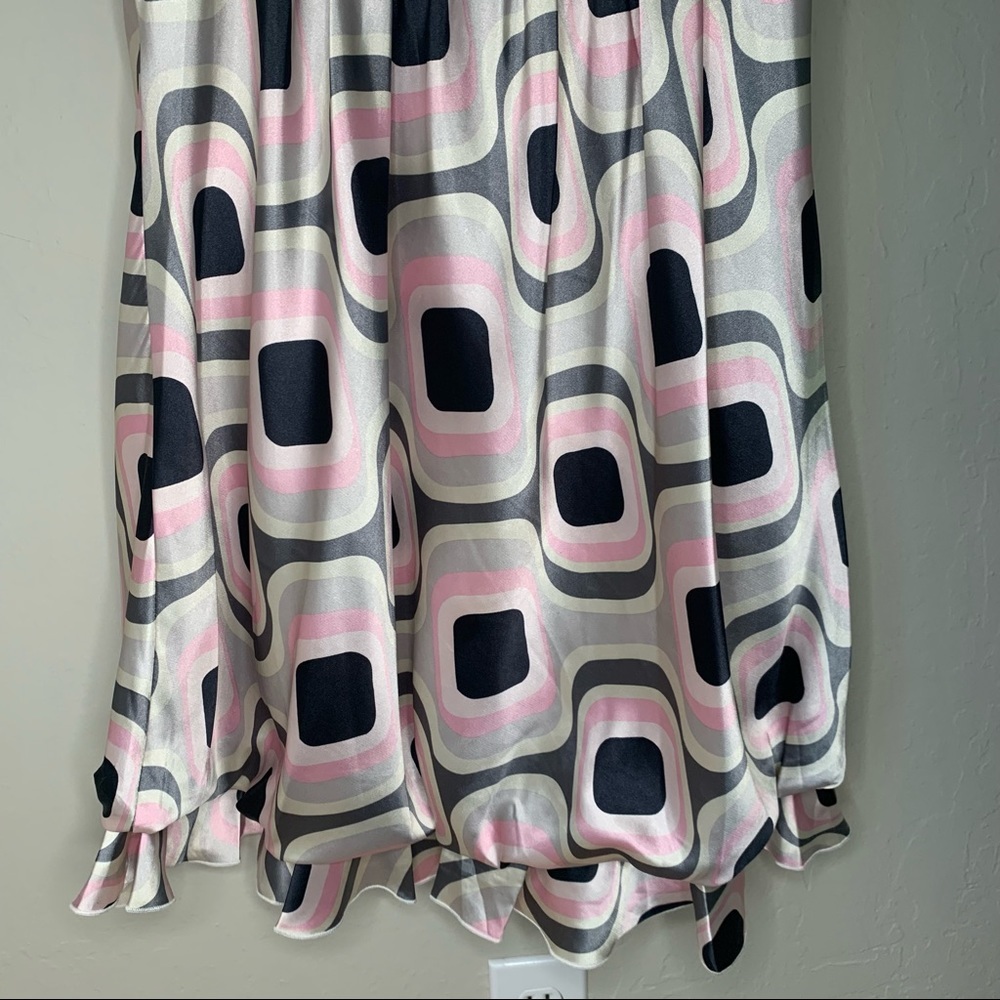 HANNAH BANANA Embellished Retro Print Dress Mod 70’s Bubble Hem Sleeveless 14 - Picture 10 of 14